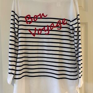 Sperry White and Navy Striped Swim Coverup